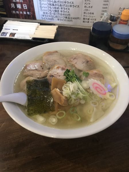 「塩チャーシューワンタンメン大盛り1300円」@手打中華かにやの写真