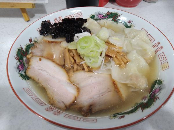 「【限定】生姜中華そば(塩)+ワンタン¥1350-」@ラーメン星印の写真