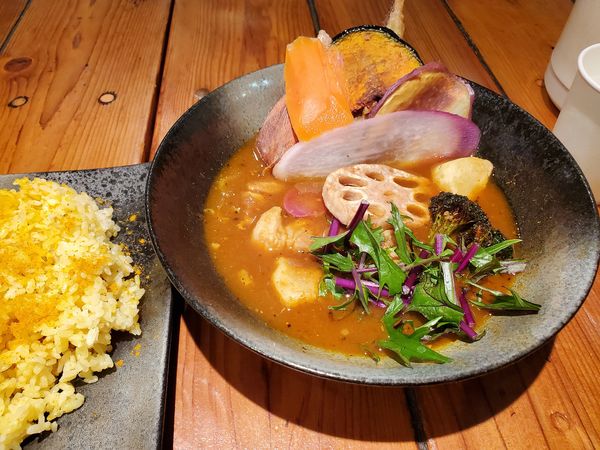 「豚角煮と10品目野菜のスープカレー・10辛・ライスＬ・チキン」@スープカレー KIFUKUの写真