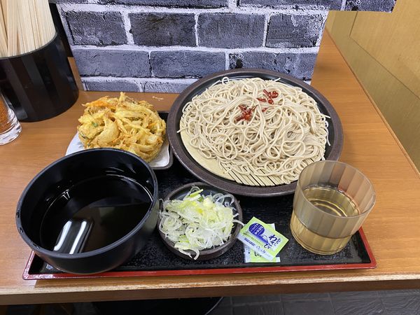 「もりそば340円 かき揚げ天0円」@ゆで太郎 九段南店の写真