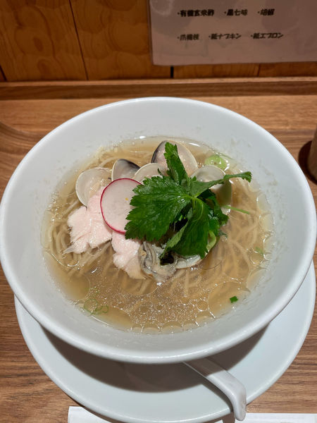 「蛤と牡蠣　汐soba」@銀座 篝 ルクア大阪店の写真