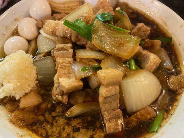 「スタ満ソバ＋具増し＋まさお＋にんにく」@元祖スタミナ満点らーめん すず鬼の写真