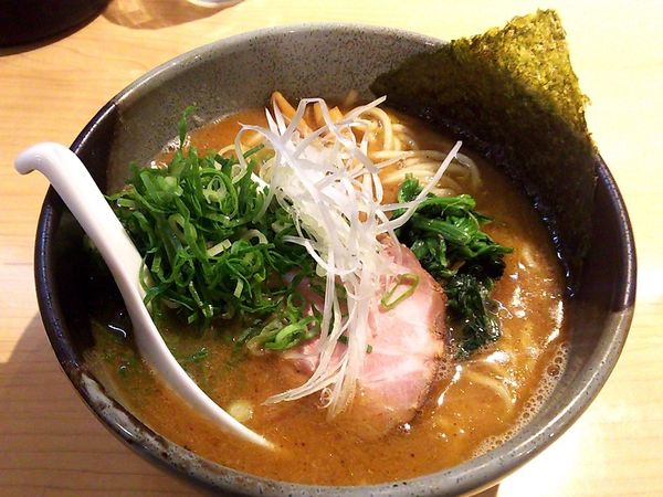 「鐙らぁめん+九条ネギ」@製麺食堂 あぶみの写真