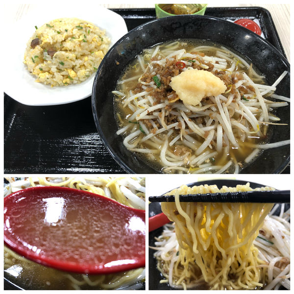 「もやしそば ➕ 半炒飯セット 1294円」@武蔵野餃子房 所沢店の写真