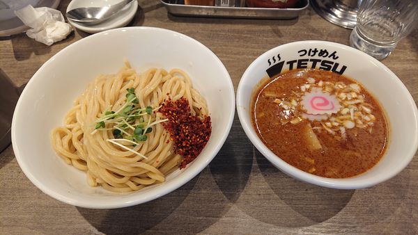 「辛つけめん」@つけめんTETSU 京王モール新宿店の写真