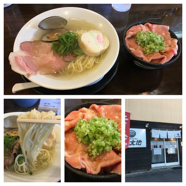 「貝 塩らぅめん 500円・ちゃうしゅうご飯 200円」@ラゥメン大地の写真