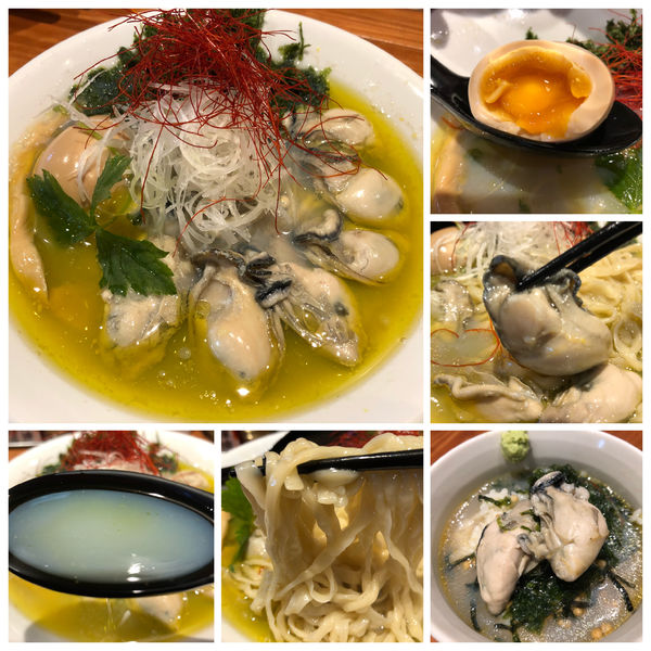 「柚子香る牡蠣塩そば 900円茶漬けセット120円牡蠣増しx2」@麺屋 真心の写真