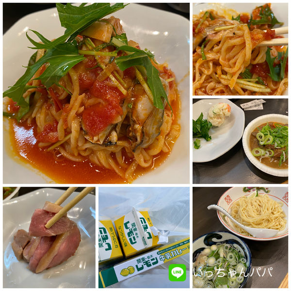 「宴限定）冷やしトマト（牡蠣）、酒つけ麺⁉️」@メンショップ アキラの写真