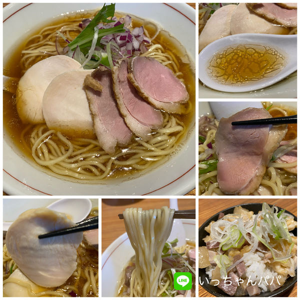 「限定）鴨煮干しそば 800円 NEW）背脂肉飯 250円」@niboの写真