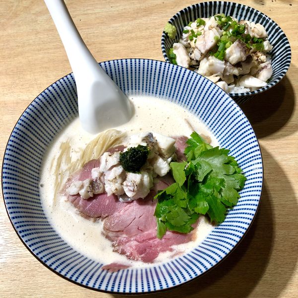 「【限定】真鯛エスプレッソ￥980＋炙り真鯛ご飯￥500」@寿製麺よしかわ 川越店の写真