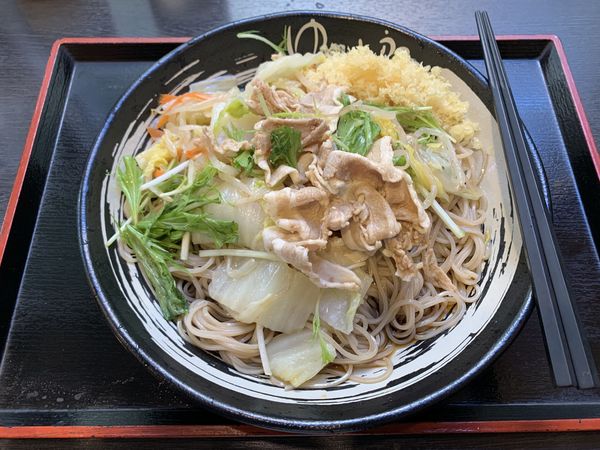 「冷し肉野菜そば 500円」@ゆで太郎 芝大門店の写真