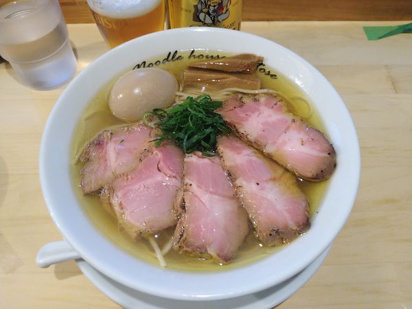 「塩 煮玉子チャーシュー+ヱビス¥1800-」@麺庵ちとせの写真