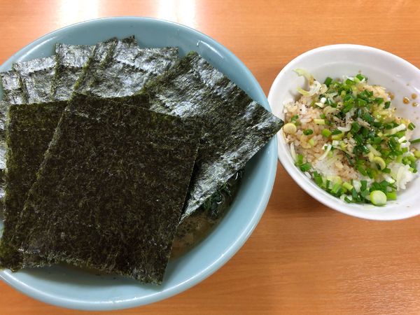 「ラーメン　のり　ねぎ飯」@極楽汁麺 らすたの写真
