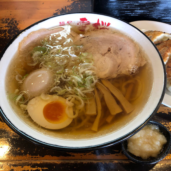 「らーめん＋味玉＋にんにく」@麺や 雷桜の写真