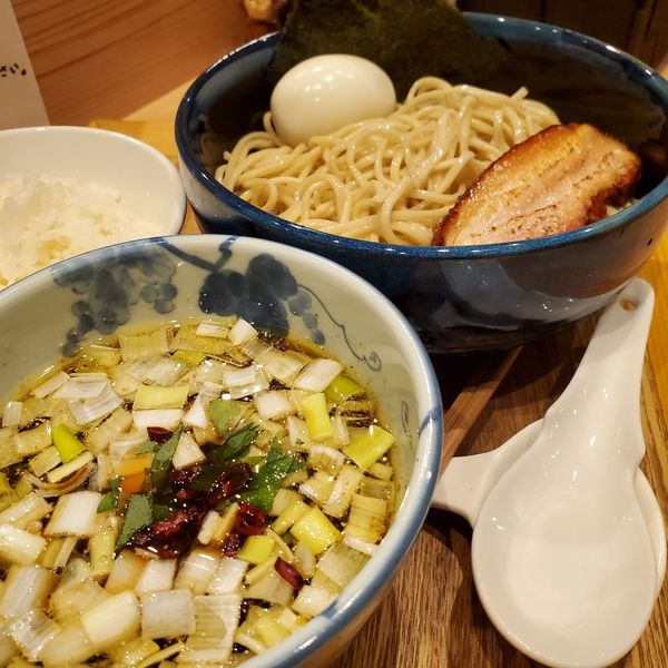 「青唐辛子酸辣雉つけ蕎麦」@中華蕎麦 時雨の写真
