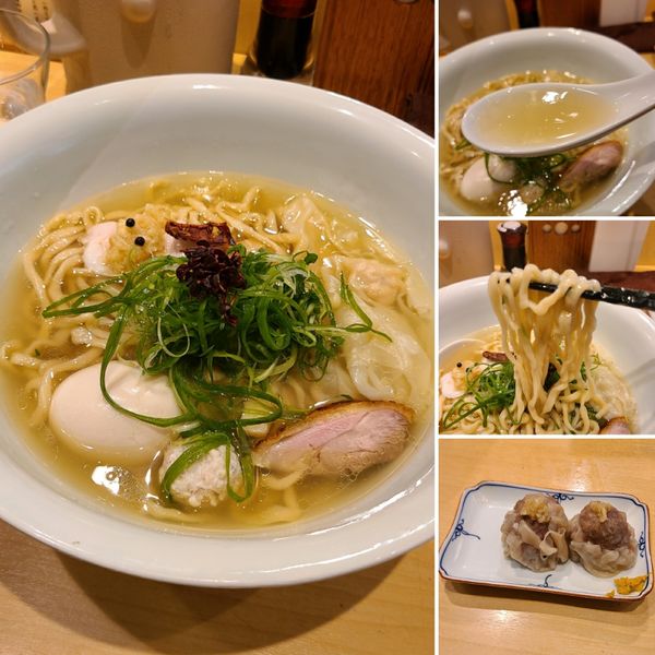 「特製塩そば(手揉み麺)¥1350+名物焼売¥300」@饗 くろ㐂の写真