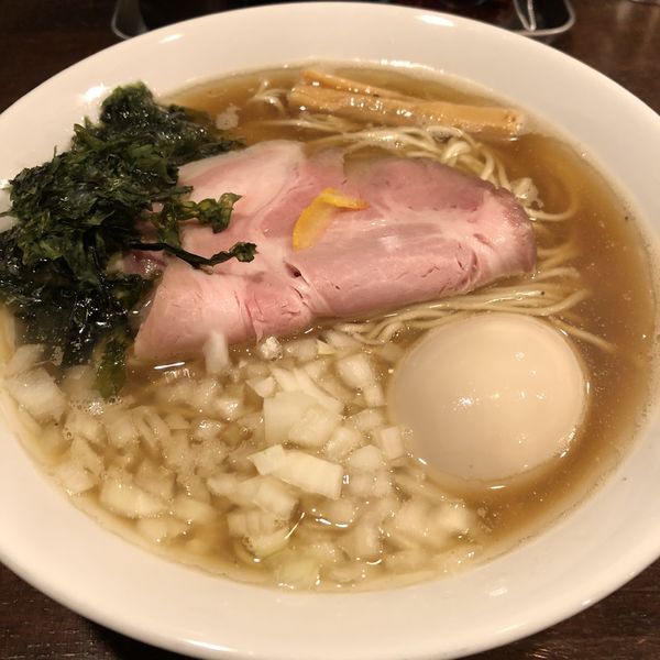 「煮干中華そば780円➕味玉100円」@麺屋らんまるの写真