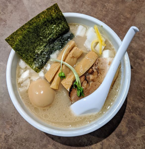 「濃厚ホタテそば900円＋味玉100円」@NOODLE VOICEの写真