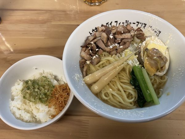 「潮まぜそば＋貝ジンジャー」@Tokyo Bay Fisherman's noodleの写真