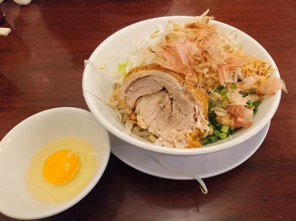 「まぜそば３００g ニンニク 玉ネギ アブラ」@自家製麺 ダイサンの写真