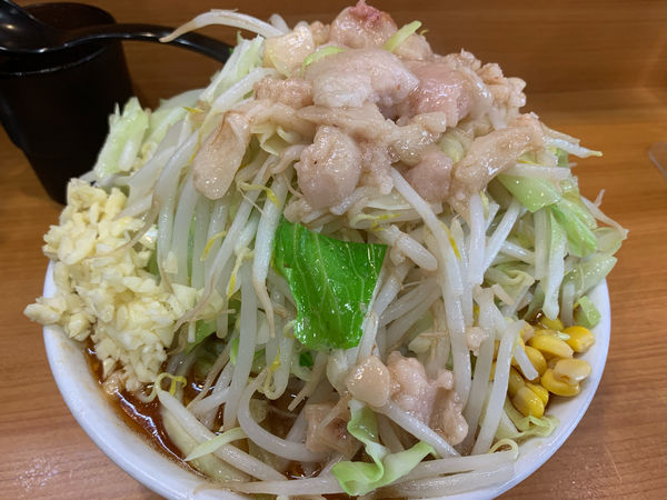 「プチ　蝦の呼吸　野菜　脂マシマシ　ニンニク」@ラーメン二郎 八王子野猿街道店2の写真