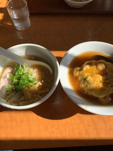 「天津飯ラーメンセット」@二代目 よなきやの写真