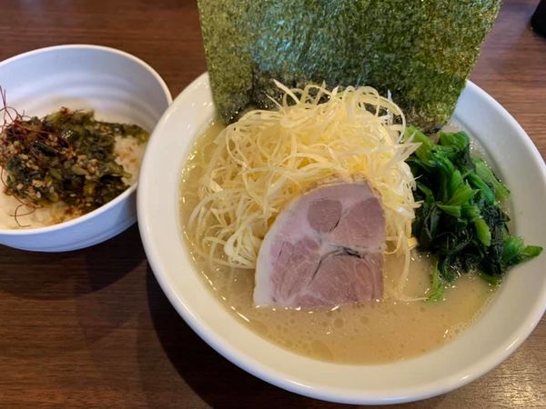 「ネギ塩ラーメン＋青唐高菜飯」@弐七家の写真