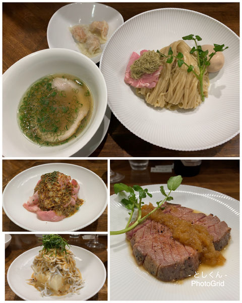 「塩つけ麺＋海老ワンタン3ヶ 他」@創作麺工房 鳴龍の写真