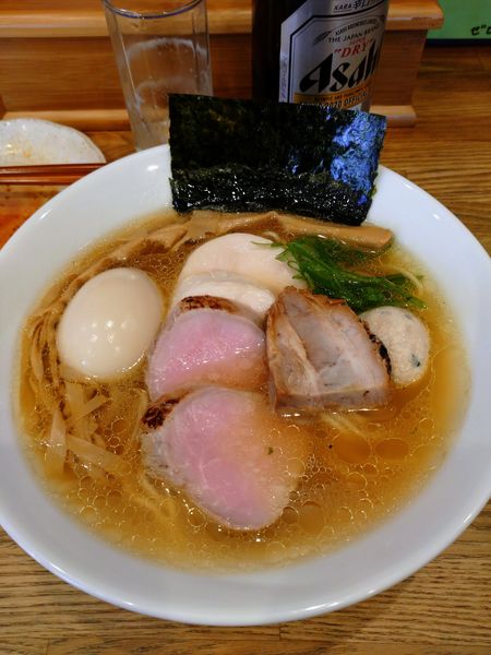 「特製地鶏 塩+瓶ビール+おつまみ480」@自家製麺 純の写真