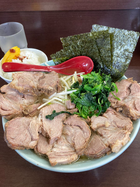 「ネギチャーシュー　小ライス」@ラーメンショップ 二ツ橋店の写真