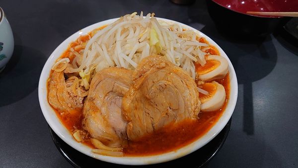 「辛味噌風カレーラーメン、ライス」@麺屋 とん嬉の写真