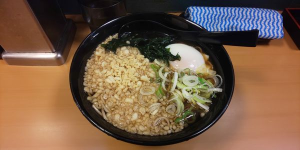 「朝そば（温・タヌキ）340円」@名代 富士そば 秋葉原店の写真