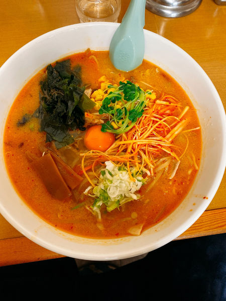 「将軍ラーメン辛口味噌　ネギトッピング」@ピリカ 新田店の写真