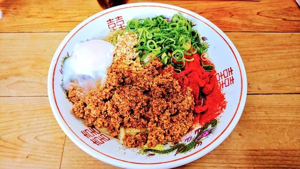 「汁なし担々麺(小)+温玉」@自家製麺 てんかの写真