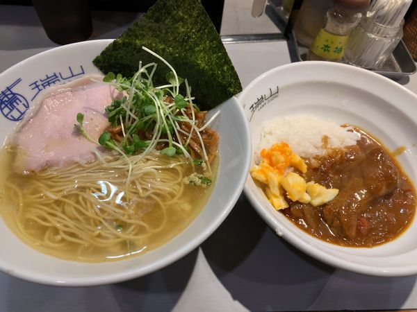 「しおそば（ランチセット手羽元カレー）」@中華蕎麦 瑞山（ZUIZAN）の写真