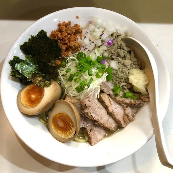 「【限定C】煮干油そば (味玉入り) ￥850」@麺屋 扇 SENの写真