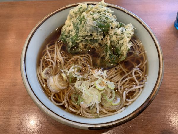 「春菊そば 400円」@文殊 川越ホーム店の写真
