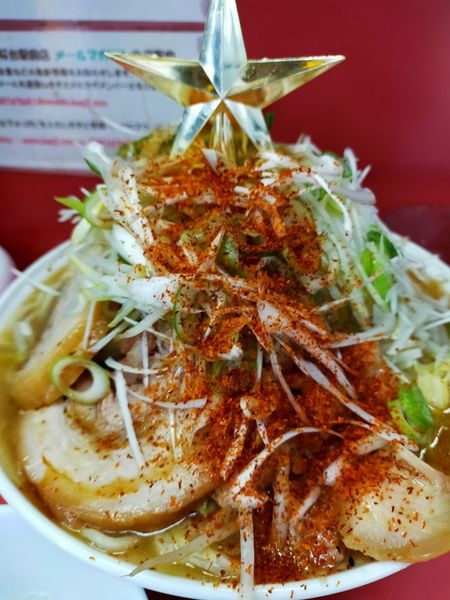 「大・つけ味・葱・生卵（麺固め・全部）」@ラーメン二郎 桜台駅前店の写真