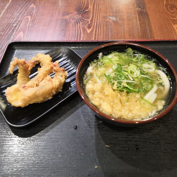 「あつかけ小+ゲソテン」@讃岐うどん大使 東京麺通団の写真