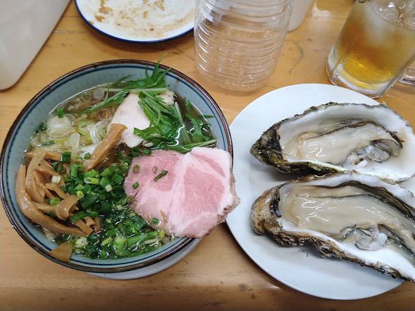 「活大殻牡蠣しゃぶ青３種+活牡蠣天」@MENYA 食い味の道有楽の写真