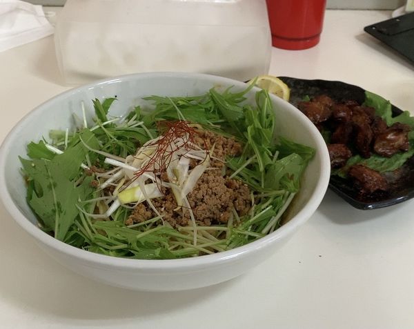 「汁なしタンタンメン 砂肝」@ラーメンHOT めん花の写真