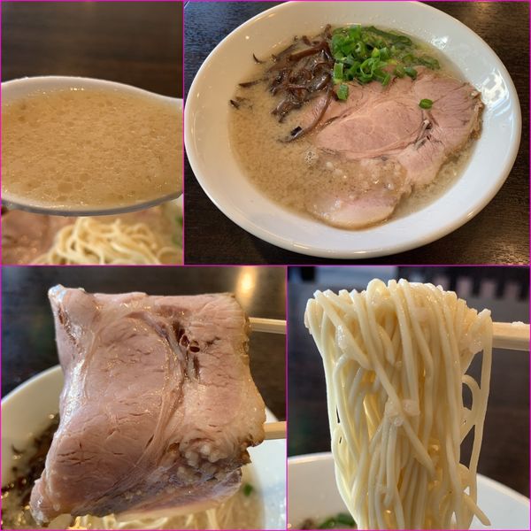 「豚骨ラーメン¥700→¥350（クーポン）+替玉¥100」@うまか丸の写真