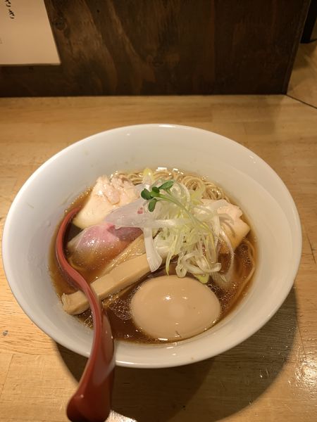 「味玉中華そば + ライス」@中華そば みやざきの写真