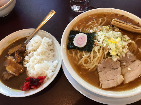 「中華そば、ミニカレー」@中華そば ふくもりの写真