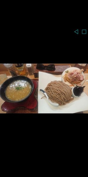 「濃香つけ蕎麦（肉増し）（海苔増し）（麺700g））」@芛堂寺の写真