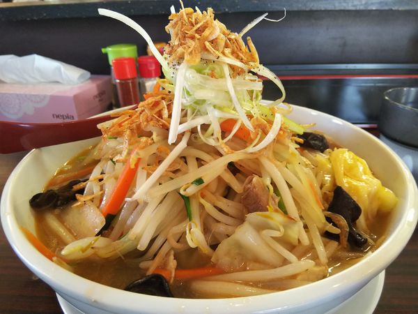 「【限定】エビ塩野菜タンメン　（野菜ダブル）　※太麺」@煮干しらあめん 燕黒の写真