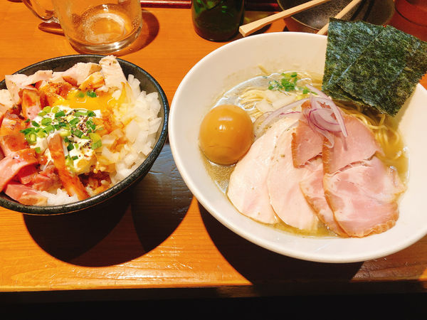「特製ラーメンと肉丼」@亀戸煮干中華蕎麦 つきひの写真