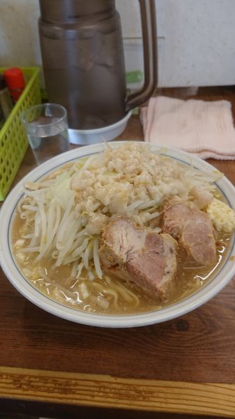 「大ラーメン  野菜  ニンニク  アブラ」@ラーメン二郎 品川店の写真