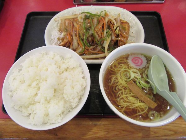 「限定　揚げ餃子の甘酢あんかけ＋ミニラーメン（８５０円）」@手打ちラーメン珍来 牛久柏田店の写真