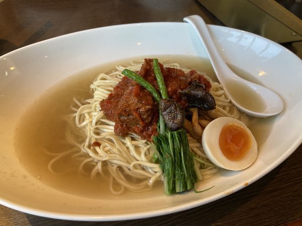 「煮干しフュメドポワソン＆鹿肉カチャトーラの融合﻿」@麺創 なな家の写真